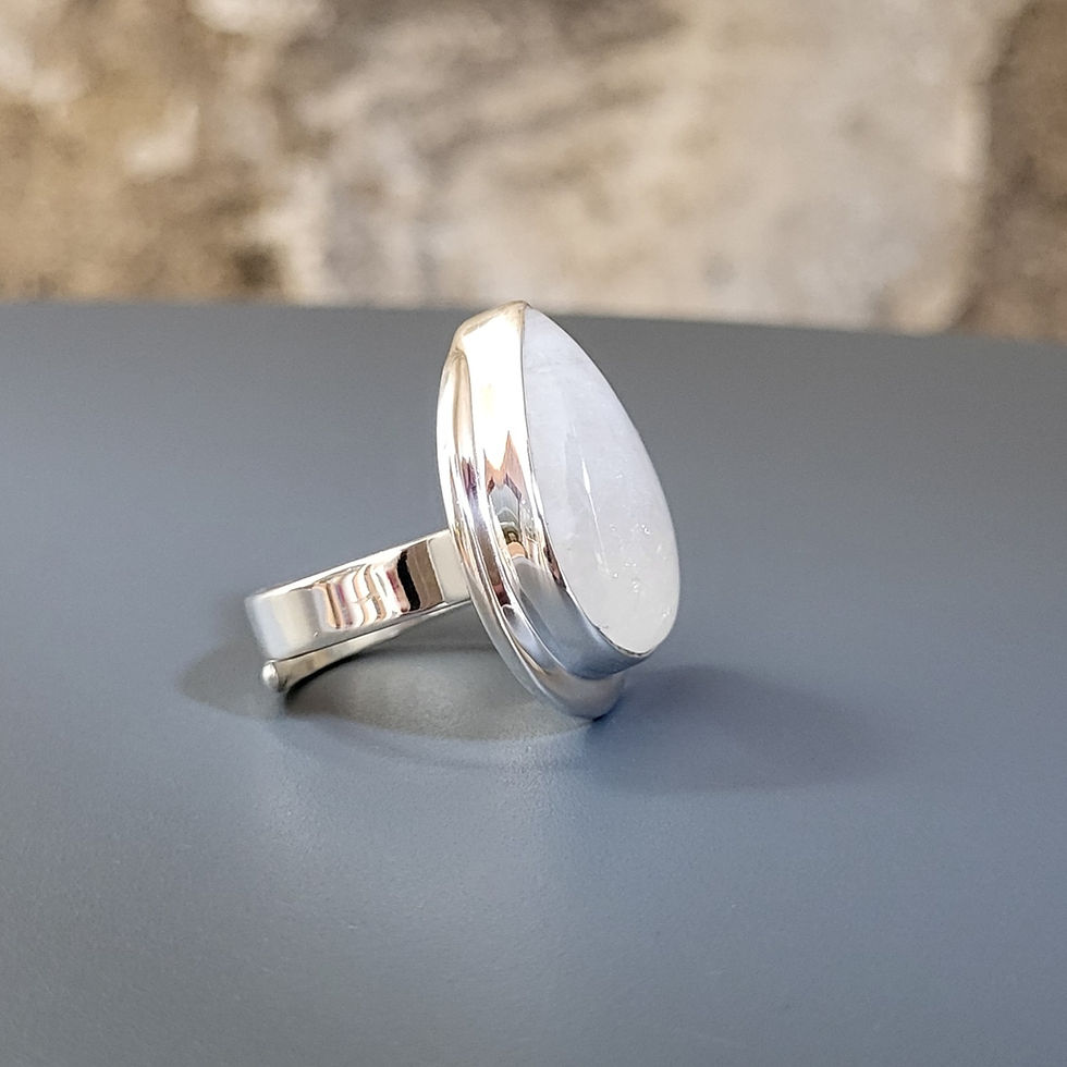 Miniature : Bague goutte pierre de lune et argent 925‰