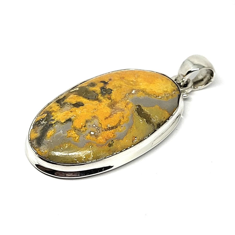Miniatura: Pendentif jaspe bourdon et argent 925‰