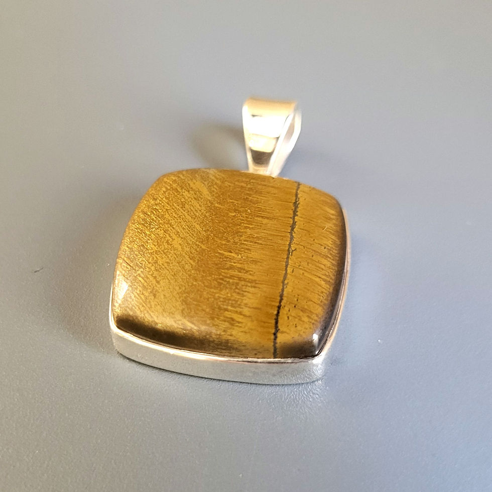 Miniature : Pendentif oeil-de-tigre et argent 925‰