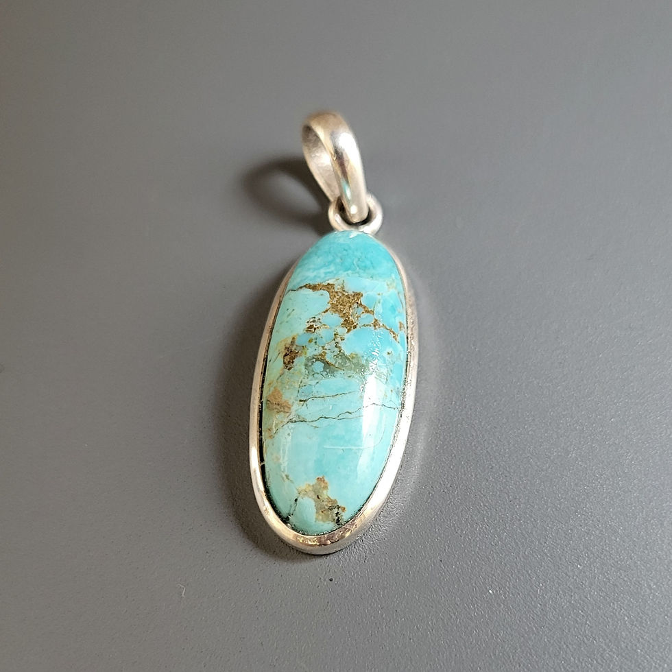 Thumbnail: Pendentif long en turquoise et argent 925‰