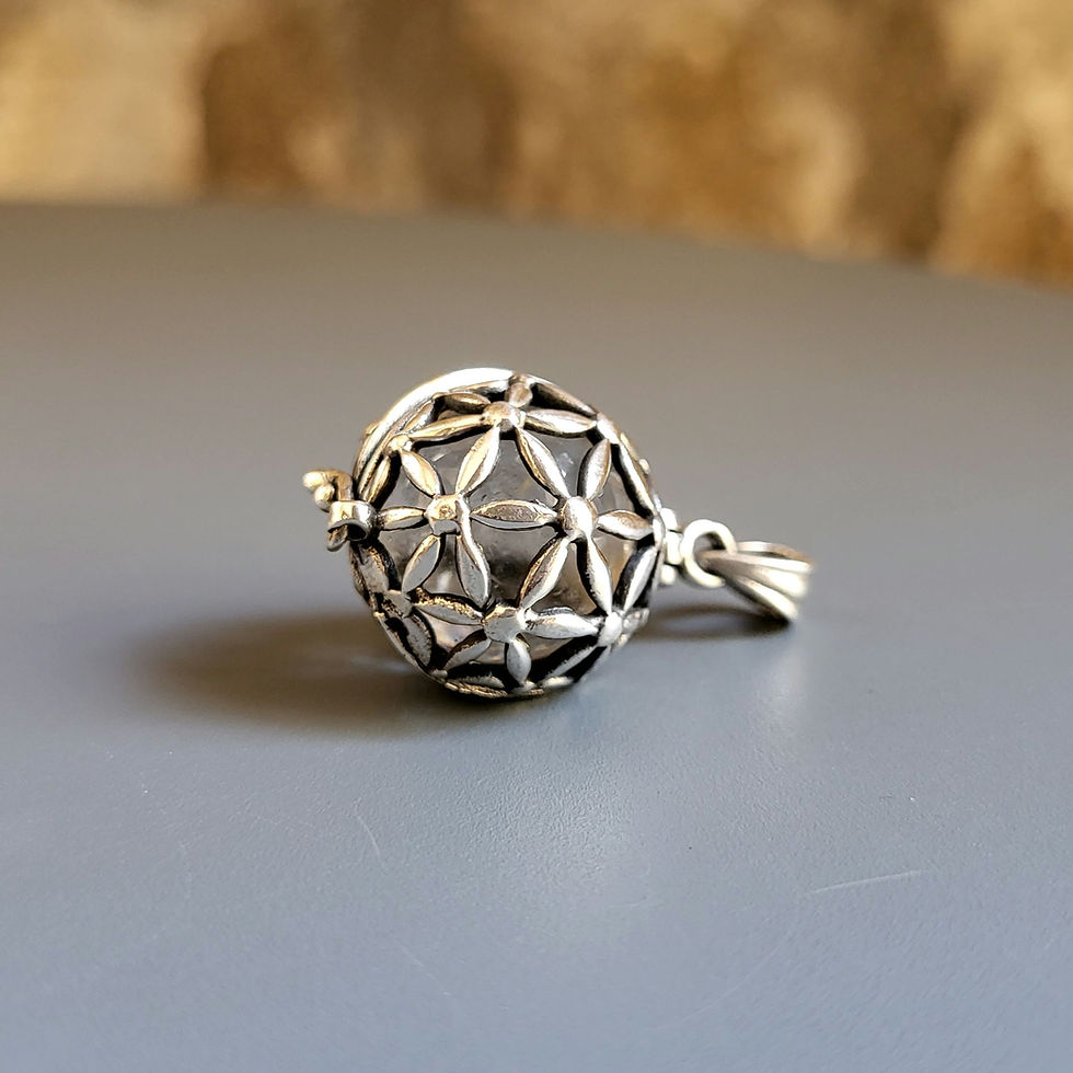 Miniature : Bola en argent 925‰ et cristal de roche/gaiani/profil