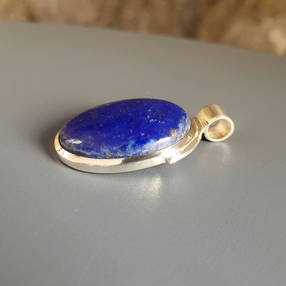 Miniature : Pendentif lapis-lazuli ovale et argent 925‰
