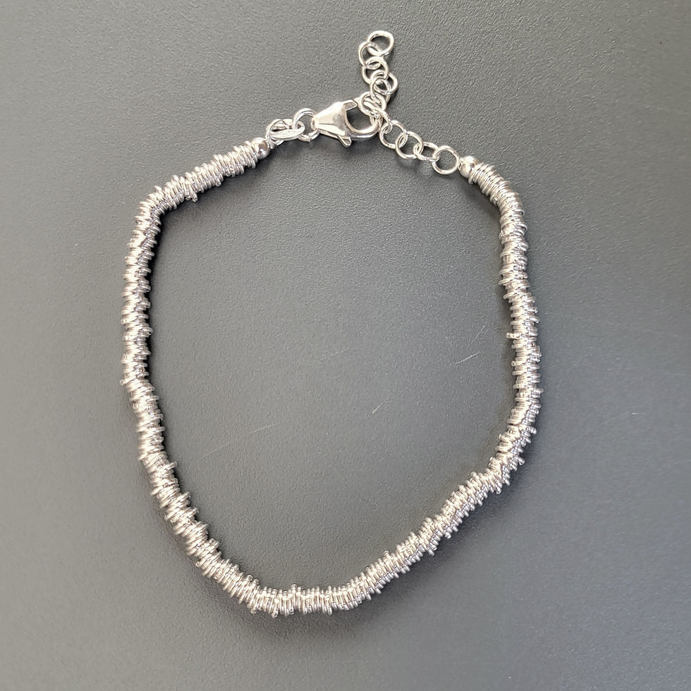 Thumbnail: Bracelet rondelles en argent massif 925‰ poli/vue entier