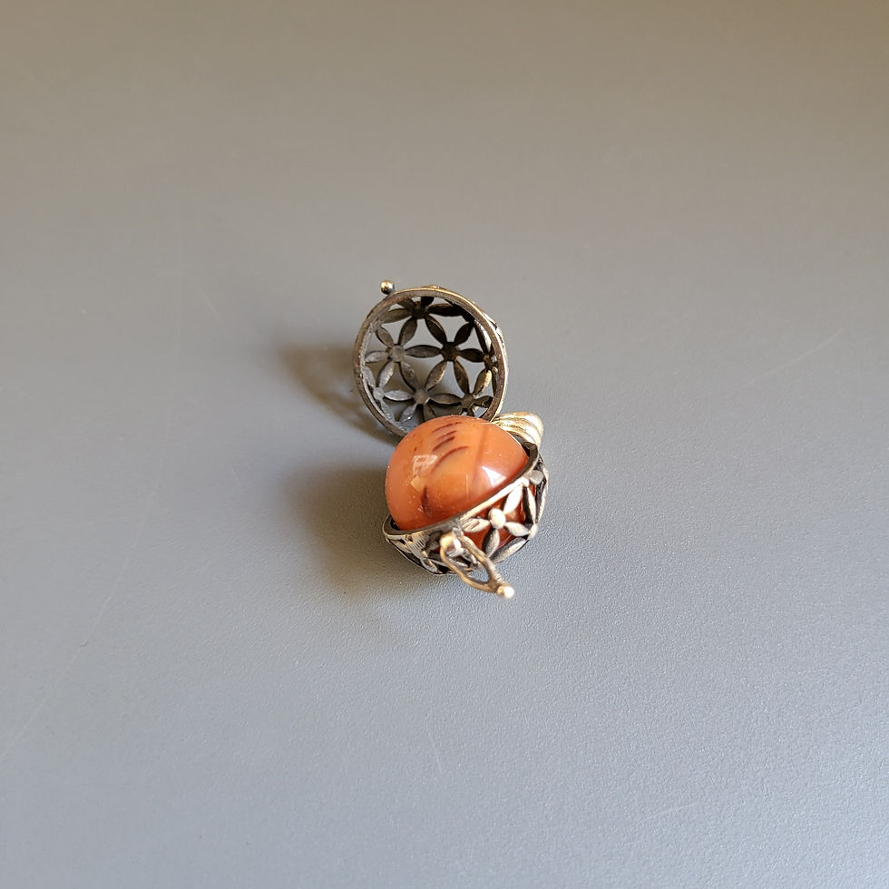 Miniature : Bola en argent 925‰ et cornaline/gaiani/vue semi-ouvert