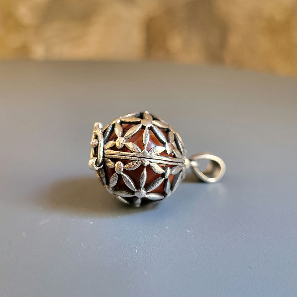 Miniature : Bola en argent 925‰ et cornaline/gaiani/vue de profil