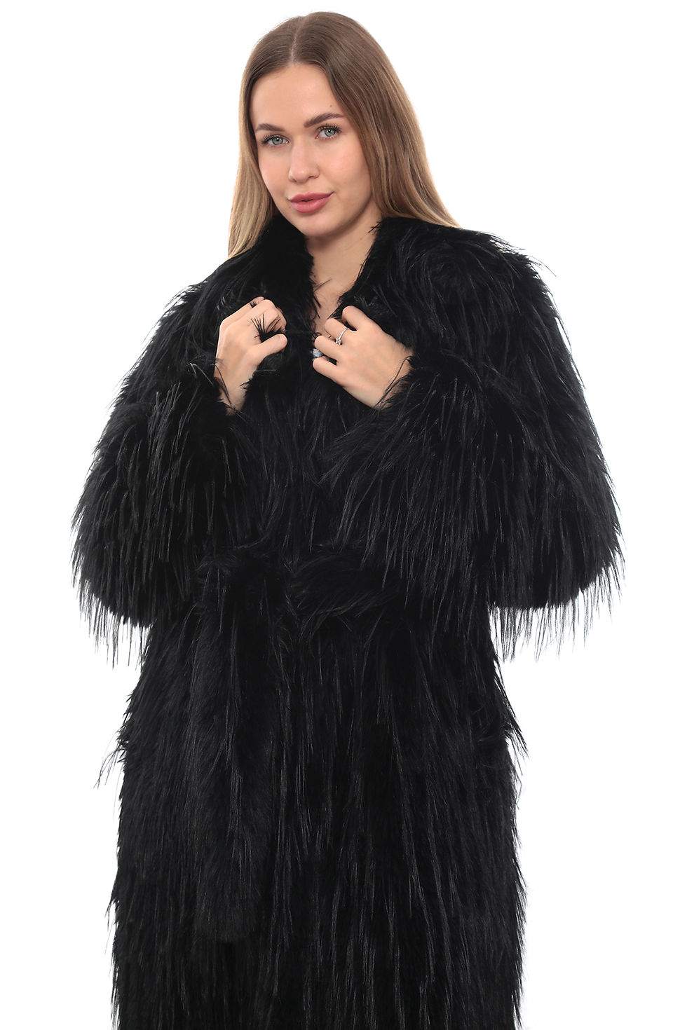 Noir Élan Faux Fur Jacket