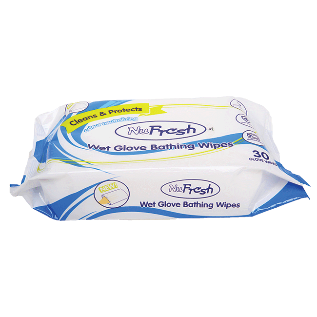 KleenPak Product Wet Glove Bathing Wipes