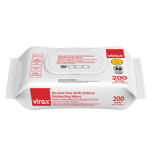 Virox AlcoholFree MultiSurface Disinfecting Wipes 200s Kleen Pak