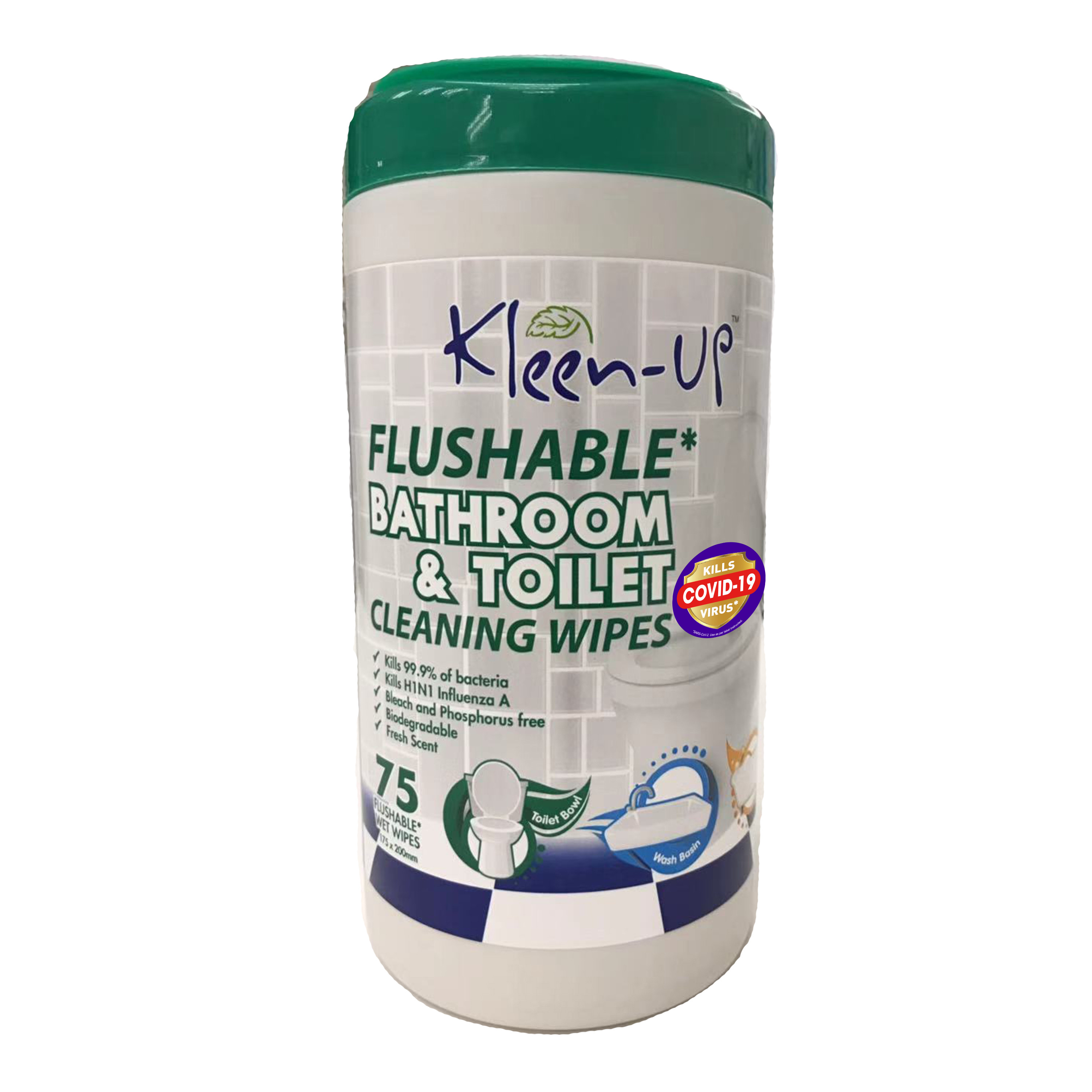 KleenPak Product Flushable Bathroom & Toilet Cleaning Wipes