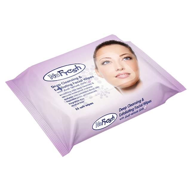 KleenPak Product Deep Cleansing Exfoliating Facial Wipes