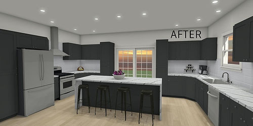 HOME REMODEL DESIGN PLAN KITCHEN RENDERING AFTER