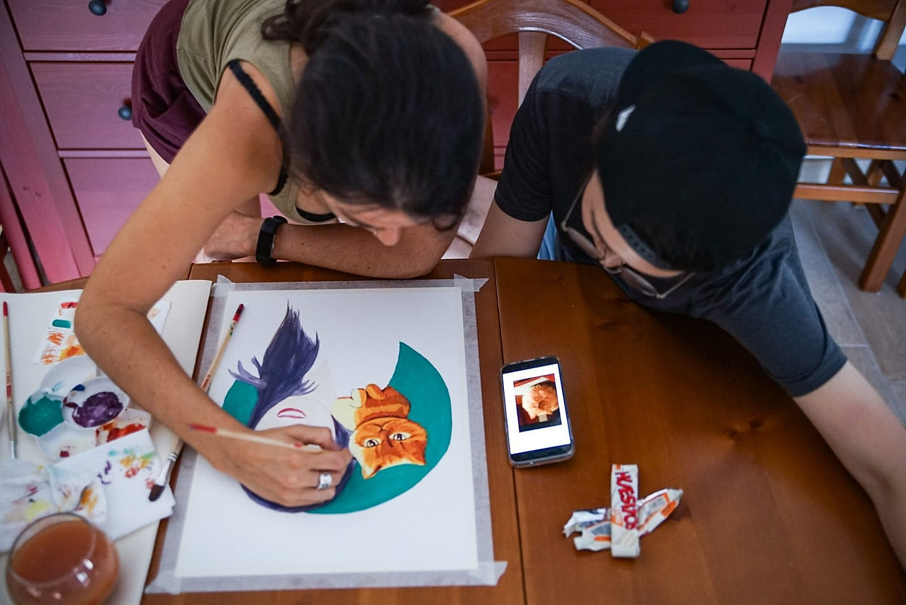 Sonia Sanmartin asesoramiento de ilustración con gouache