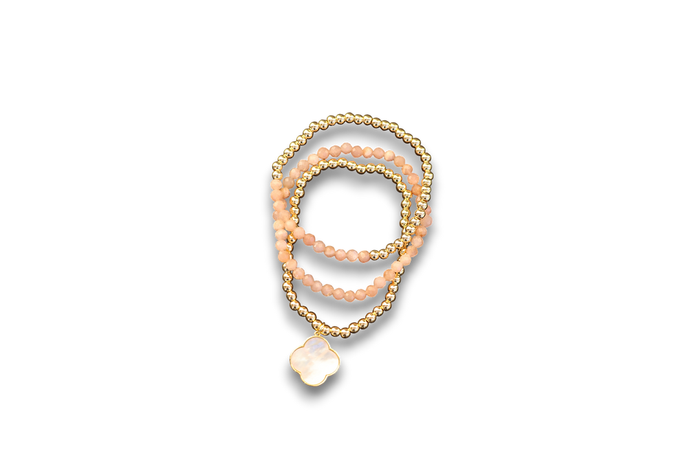 Thumbnail: Ceto Peach Moonstone Bracelet Set