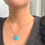Thumbnail: Turquoise Evil Eye Puff Heart Pendant