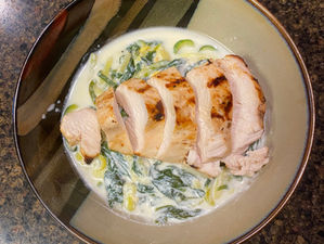 Ricotta Spinach Zoodles and Chicken