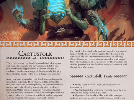 D&D 5e Race: Cactusfolk - A Race Bringing Bloom to the Desert