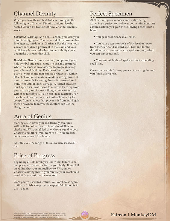 D&amp;D 5e Paladin: Oath of Progress - Sacrifice everything, and 