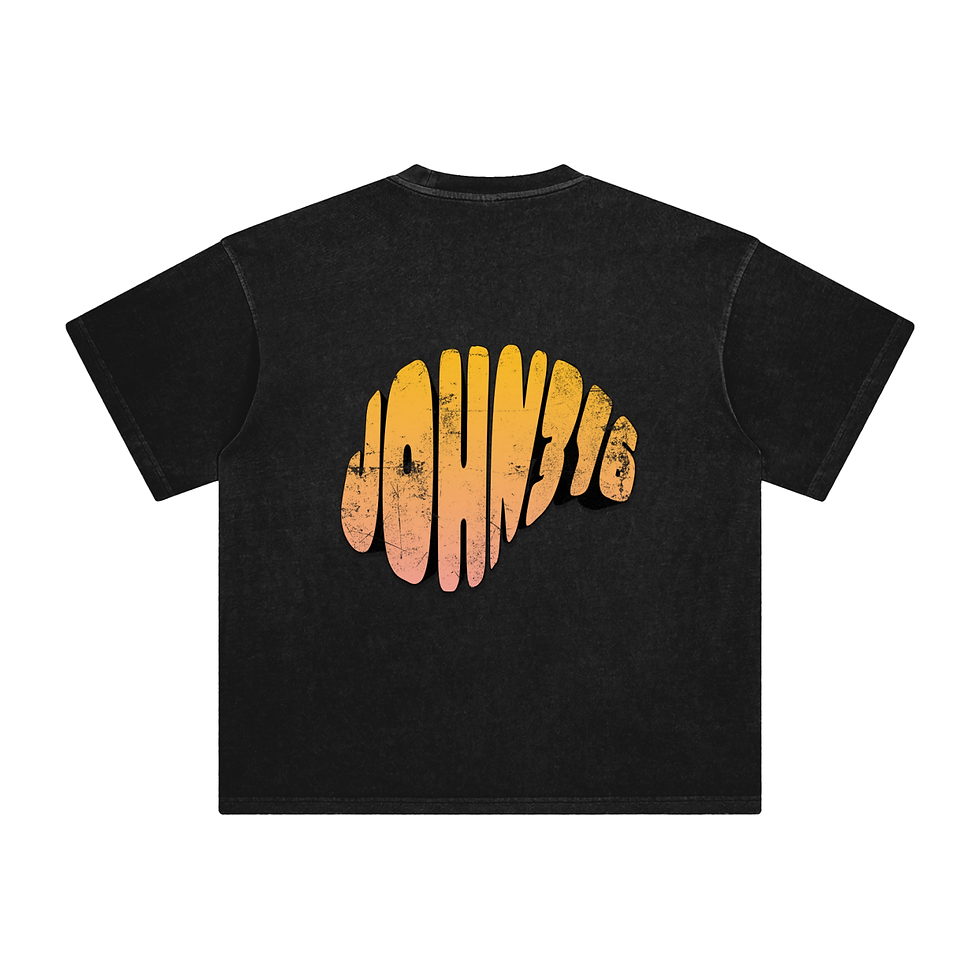 Thumbnail: JOHN3.16 Back Print Enzyme Washed T-Shirt