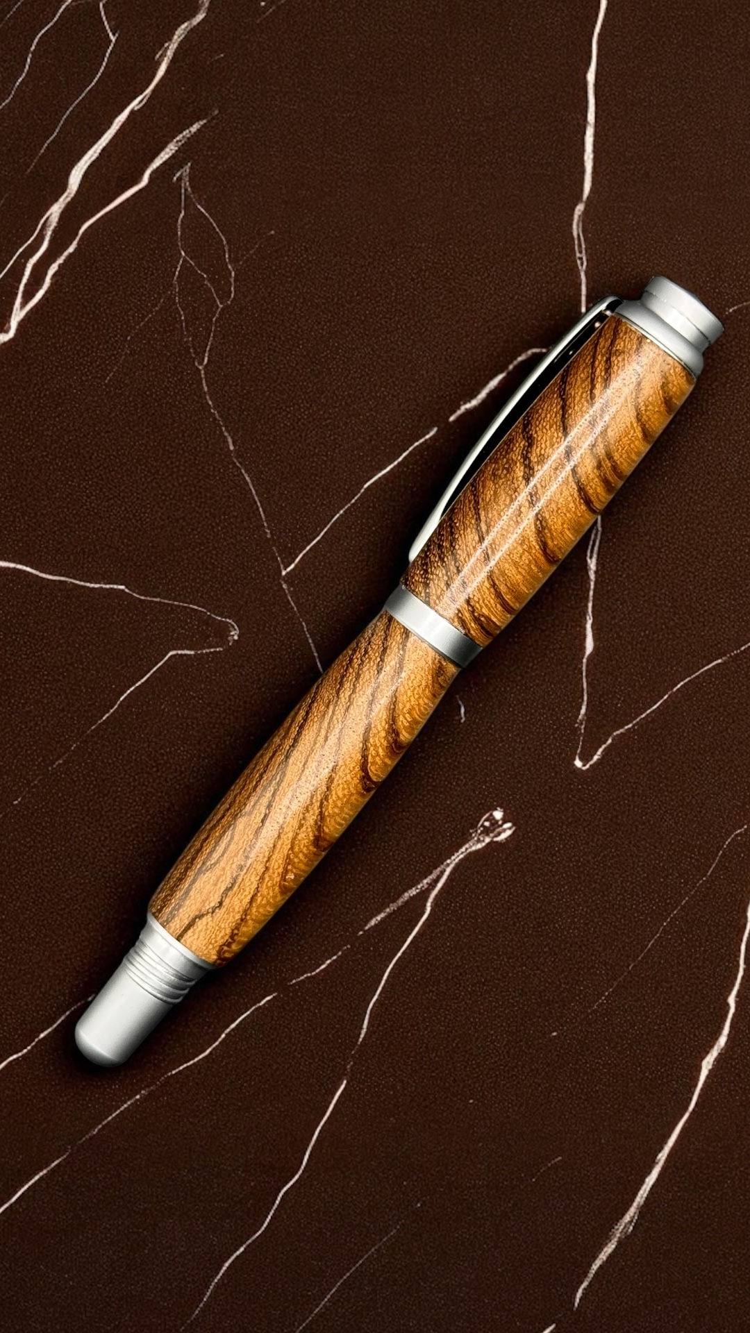 130 Cross Cut Zebra Wood Fountain Pen