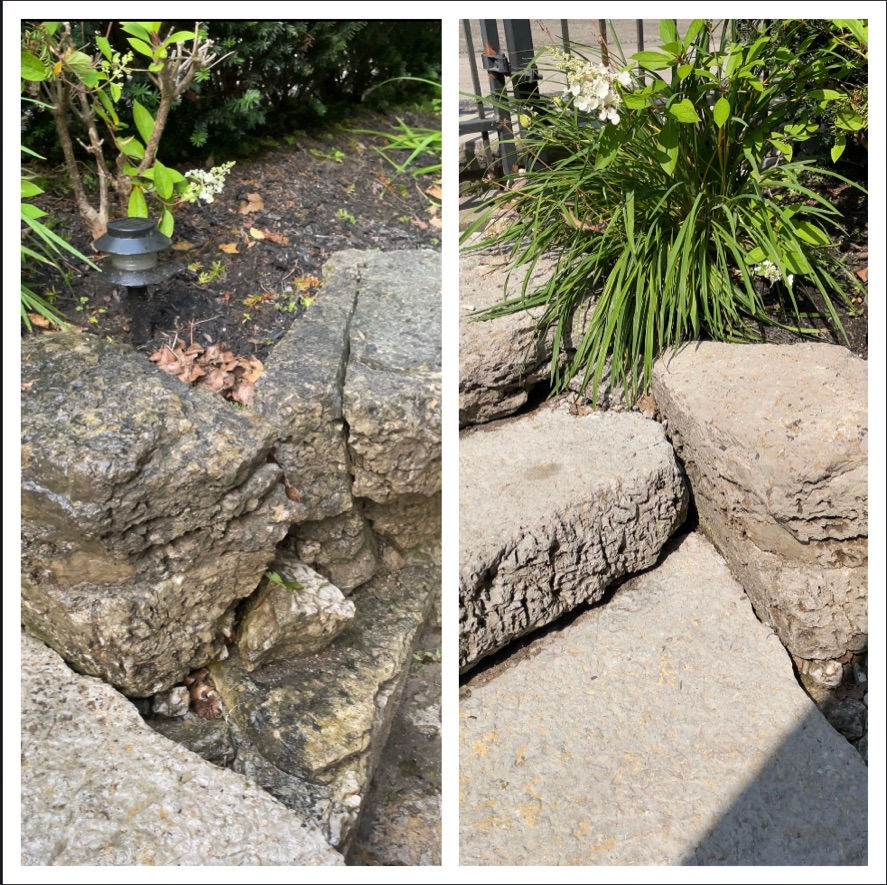 Before and after picture of a pressure washing revitalization