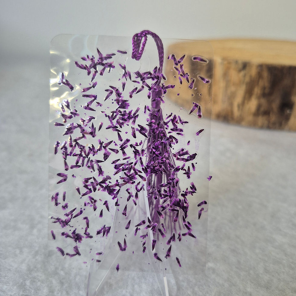 Thumbnail: Set 6 Pressed Flower Laminated Bookmark – Real Dried Flowers with Tassel