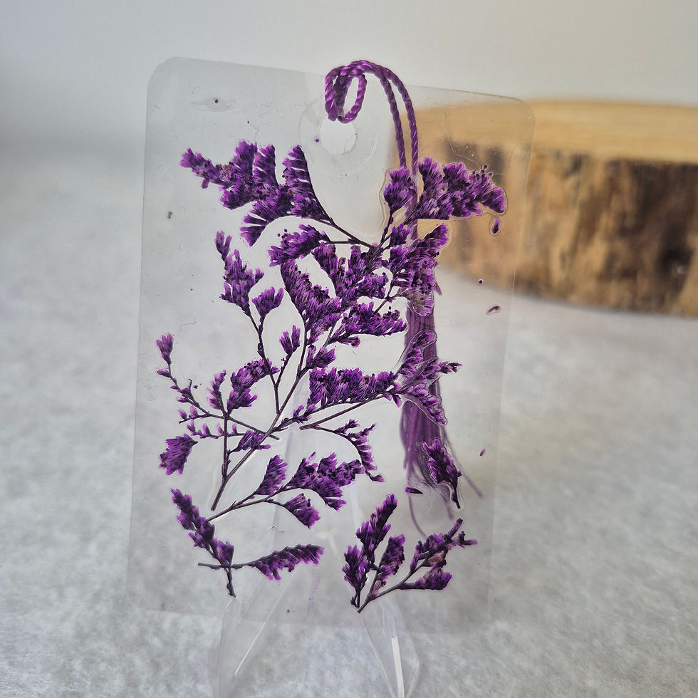Thumbnail: Set 6 Pressed Flower Laminated Bookmark – Real Dried Flowers with Tassel
