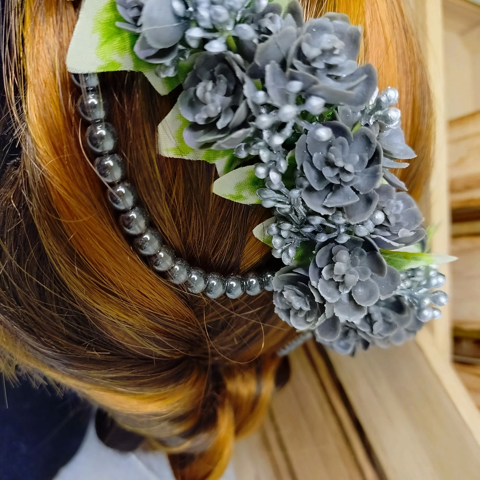 Thumbnail: Hematite and Succulent Flower Crown