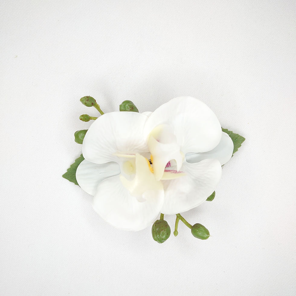 Thumbnail: Phalaenopsis Orchid Hair Clip White 