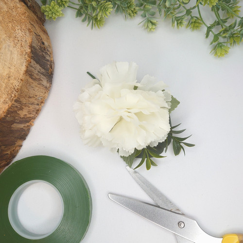 White Carnation Buttonhole Wonderland Corsages Free Delivery