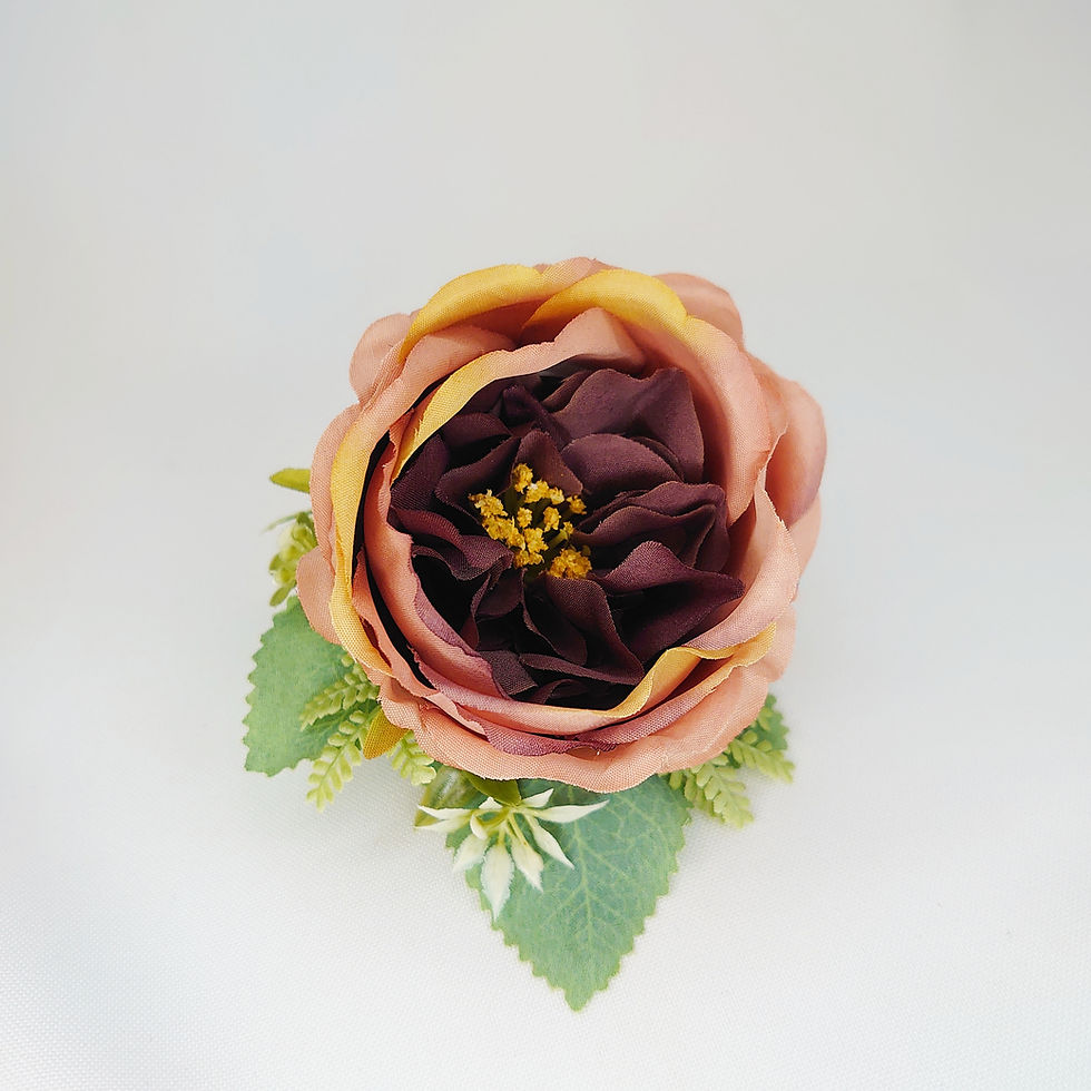 Thumbnail: Rustic Antique Pink/Peach Blowsy Peony Floral Pin-Wearable Lapel, Wrist, Handbag