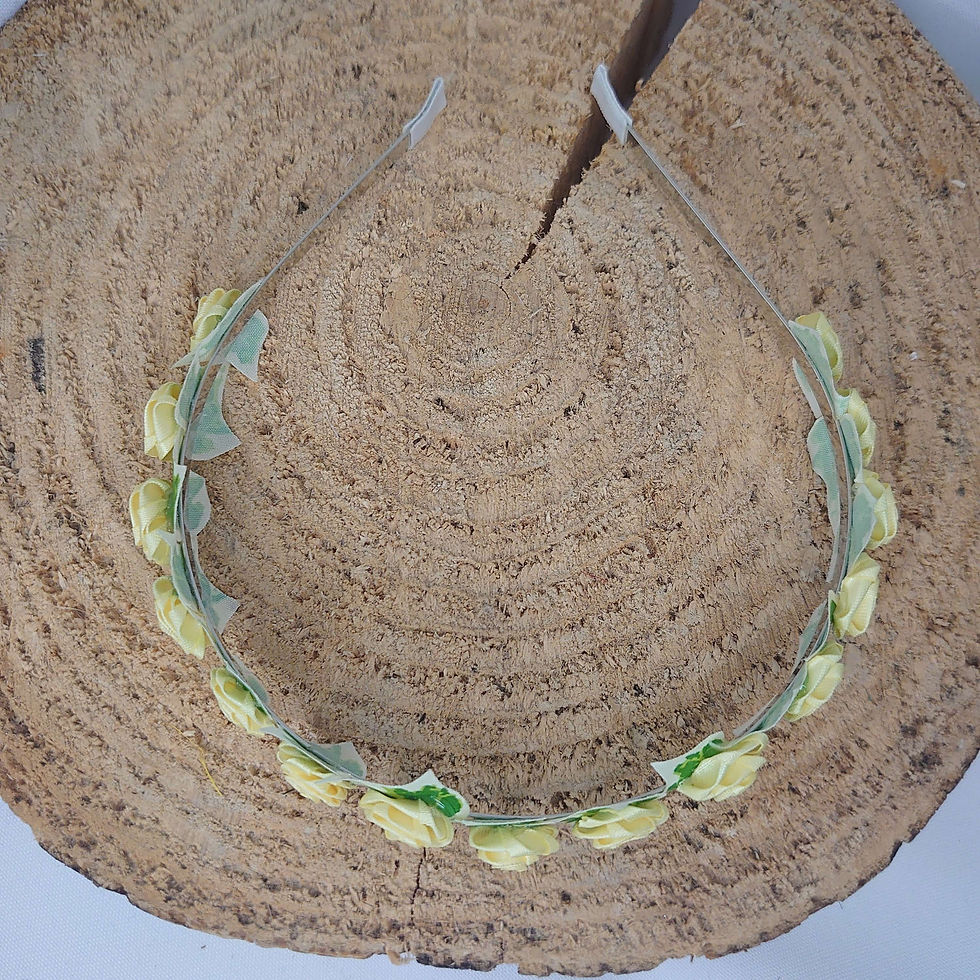 Thumbnail: Pastel Yellow Rose and Ivy Alice Band / Headband