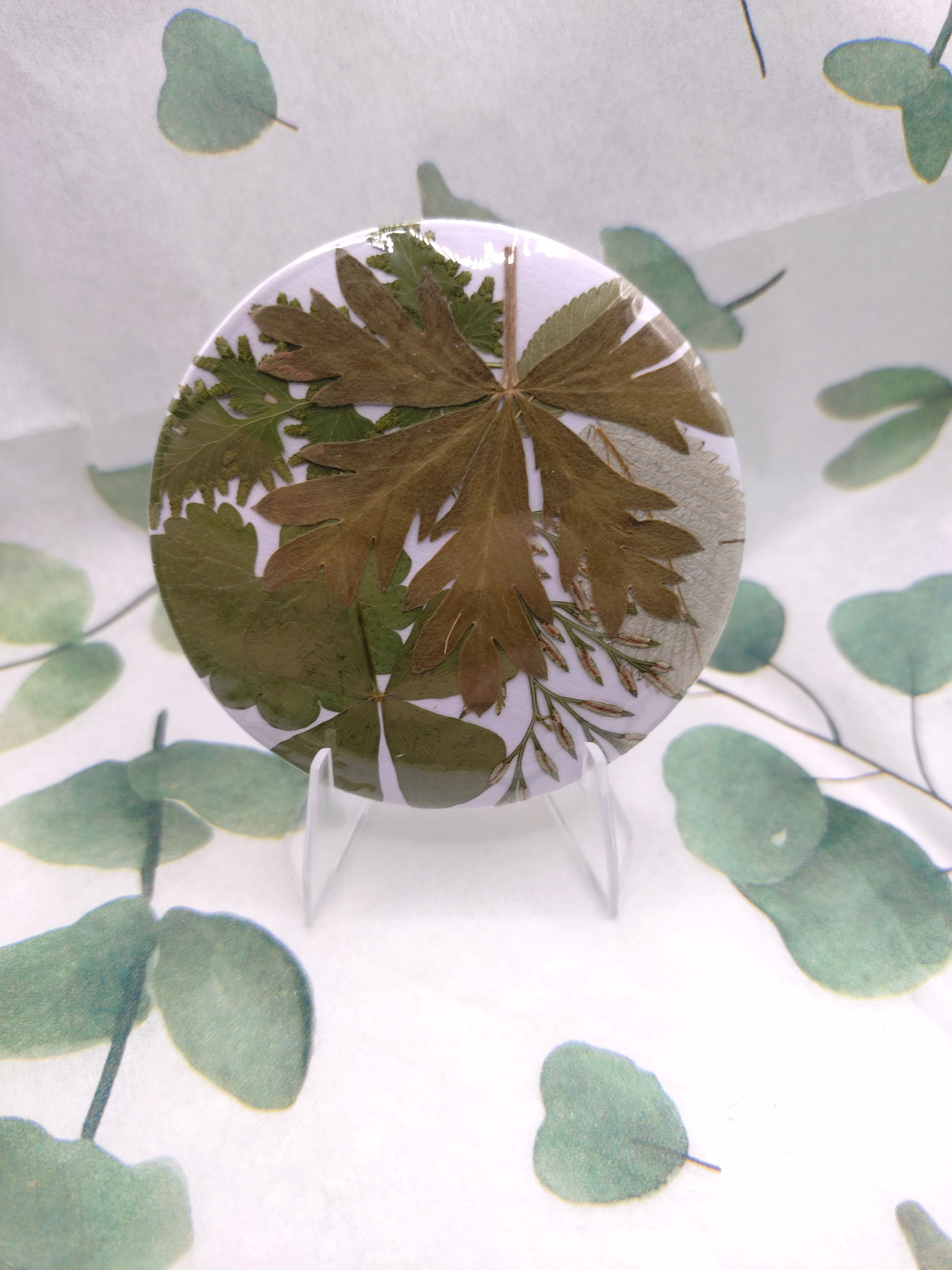 58mm Pressed Flower Brooch Badge