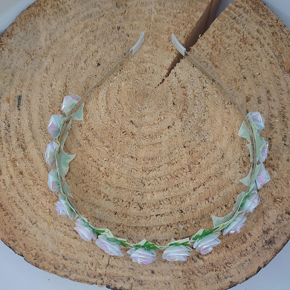 Thumbnail: Iridescent Lilac Rose and Ivy Alice Band / Headband