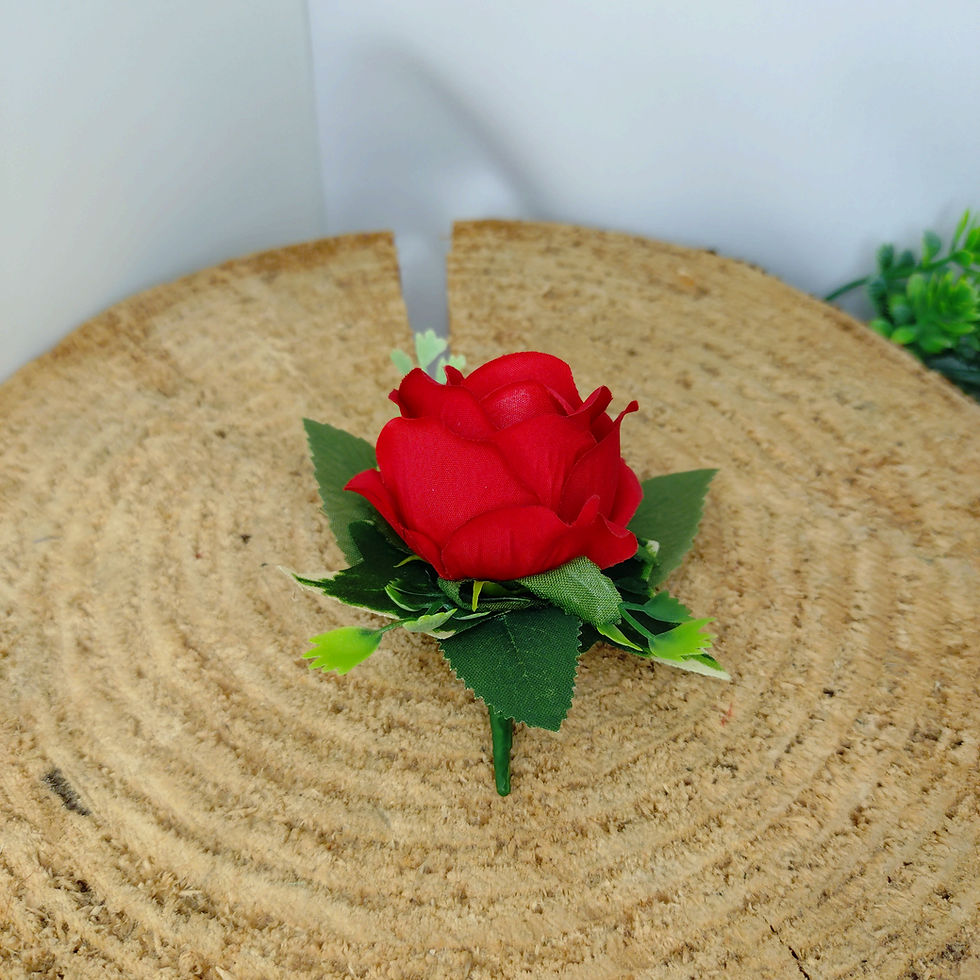 Thumbnail: Small Red Rose ( Head is 5cm) Floral Pin - Wearable on Lapel, Wrist or Handbag