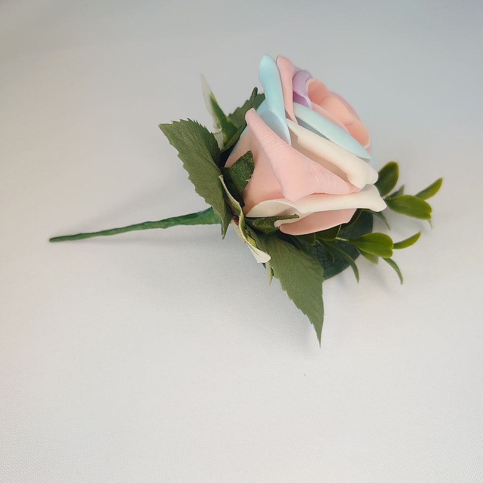Thumbnail: Pastel Rainbow Unicorn Rose Floral Pin - Wearable on Lapel, Wrist or Handbag