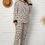 Thumbnail: Leopard Plus Size V Neck Top And Sweatpants Lounge Set