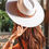 Thumbnail: White Studded Wide Brim Panama Hat