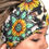 Thumbnail: Multicolor Sunflower Cow Print Wide Headband