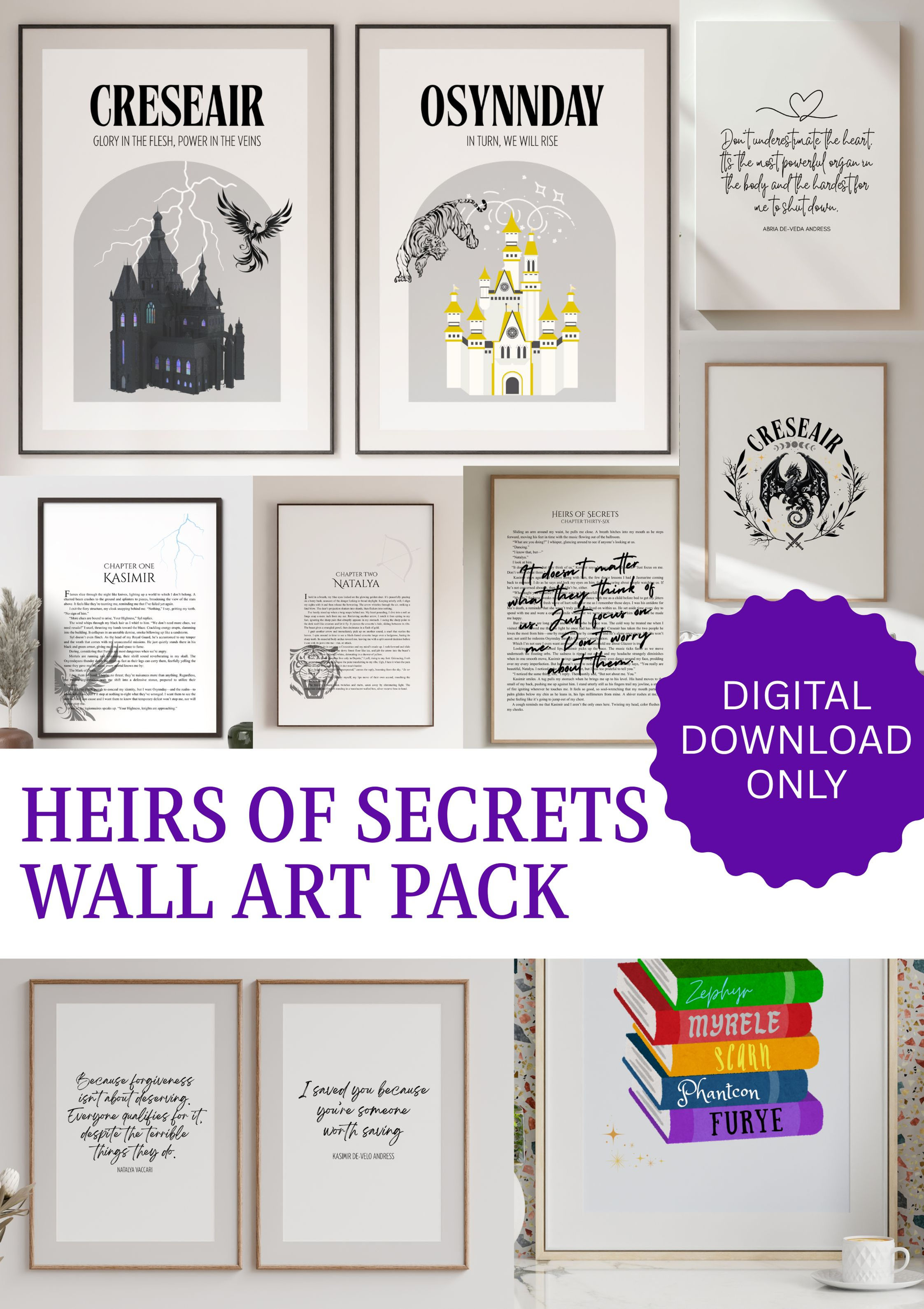 Printable Heirs of Secrets wall art