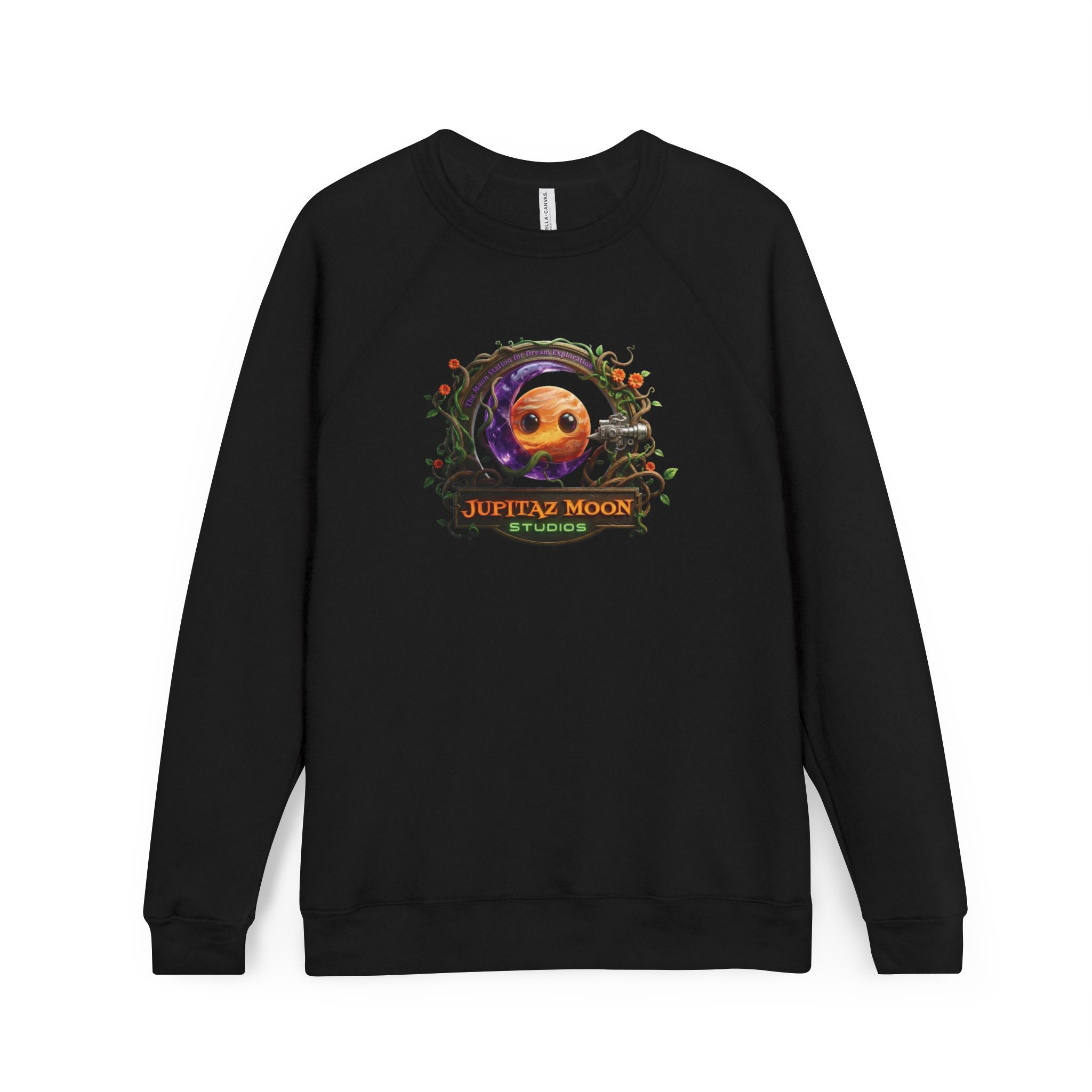 Jupiter Moon Studios Crewneck Sweatshirt — Vintage Astronaut Pumpkin Art