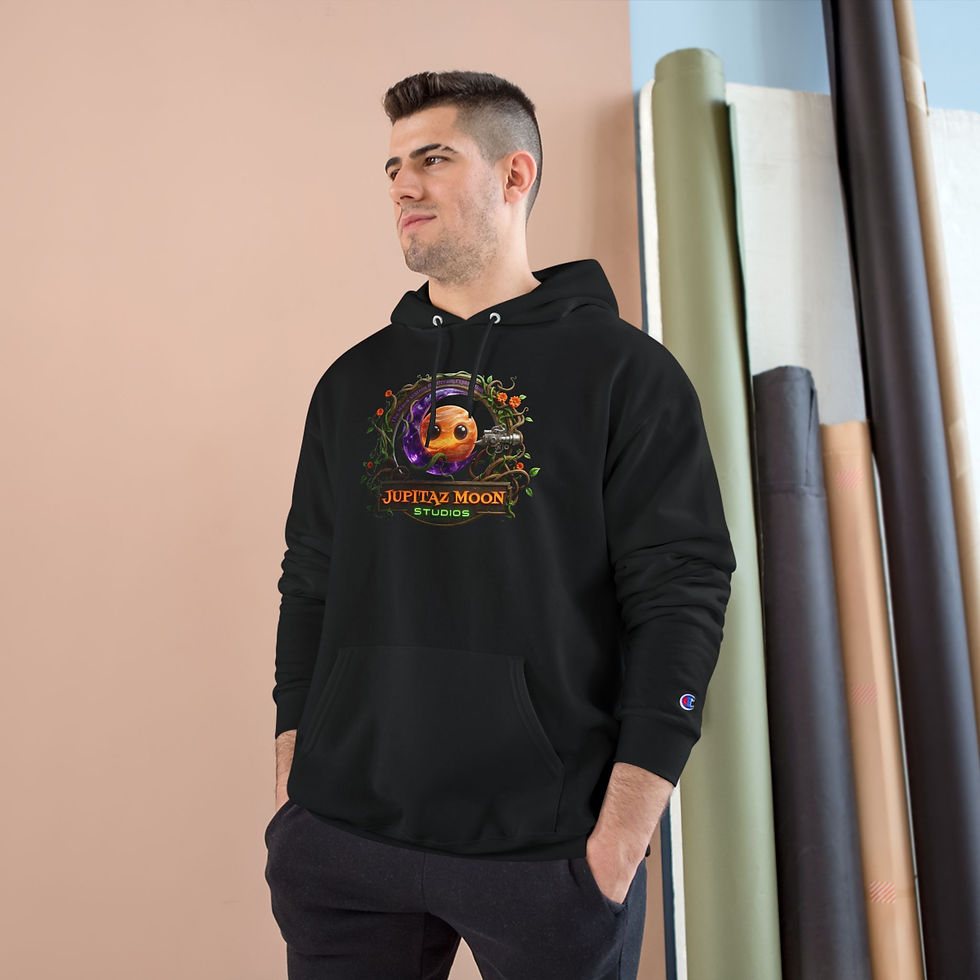Thumbnail: Champion Hoodie — 'Jupiter Moon Studios' Cute Alien Graphic Pullover