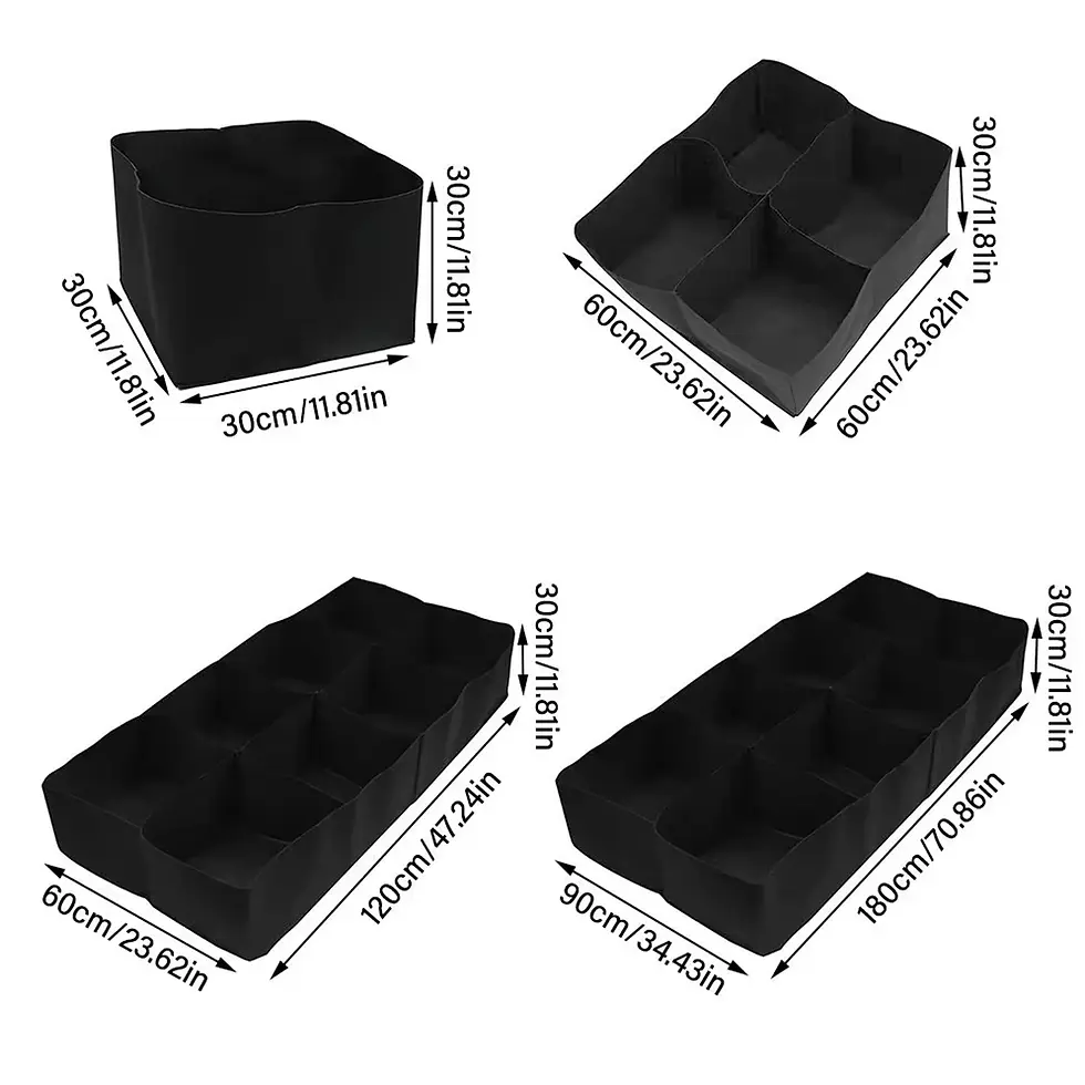 Thumbnail: Multi-Grid Garden Planting Bag Felt for Vegetables Rectangular Nursery Pot