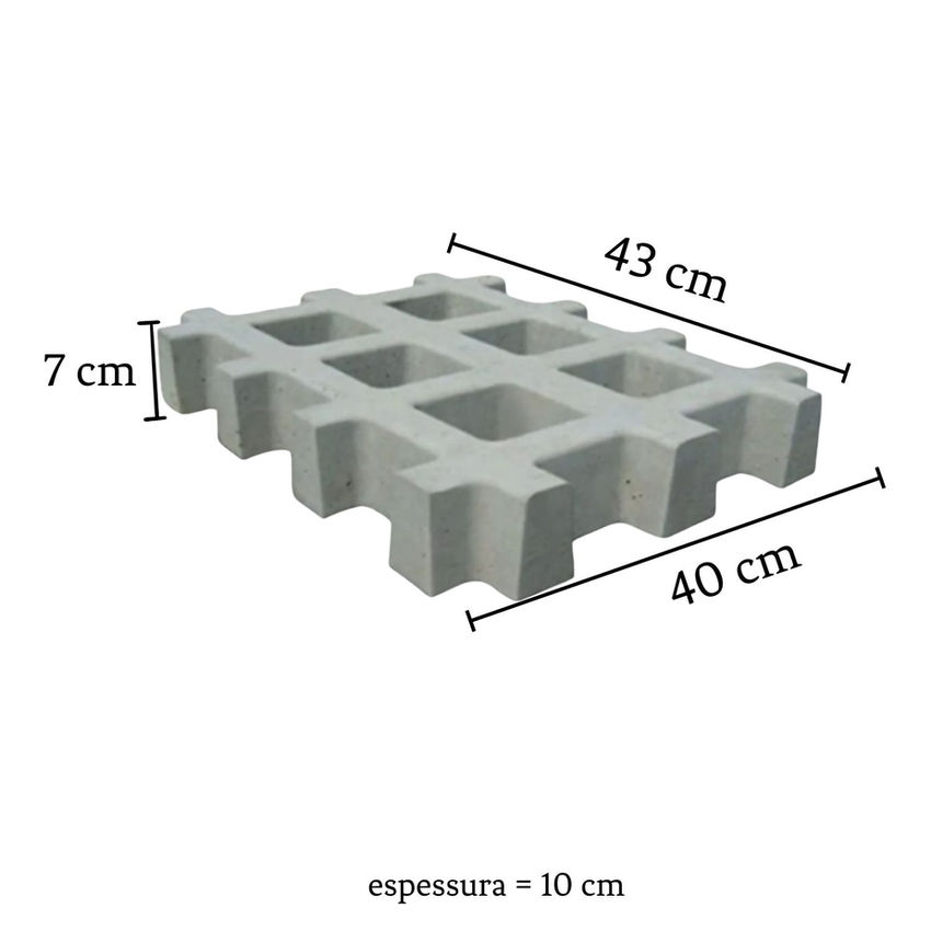cobograma modelo grade 43 x 40 x 7 cm
