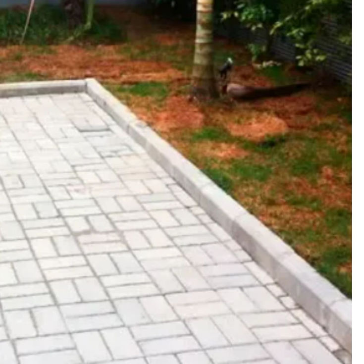 Meio fio de concreto boleado para delimitação de canteiros