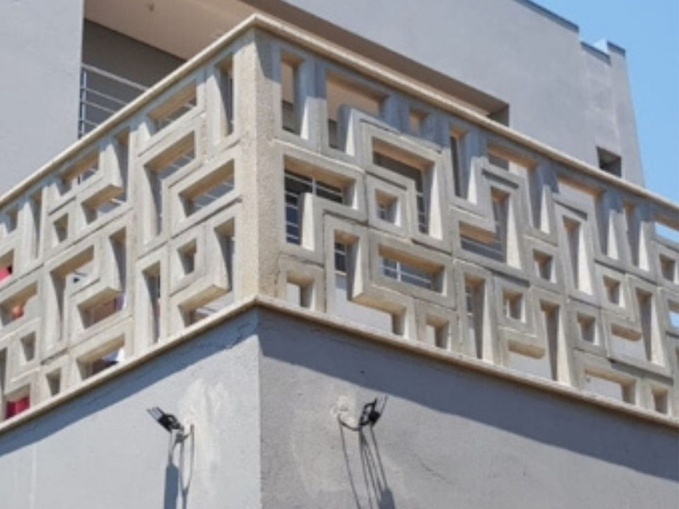 Guarda corpo feito em Cobogó de concreto modelo Tetris em formato quadrado – Adafe Pré-Moldados