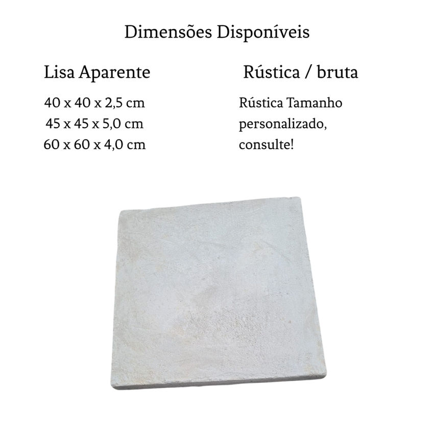 Placa cimentícia quadrada para piso liso em concreto aparente