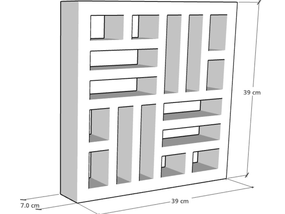 Cobogó cimento modelo taco-chinês em cima de muro