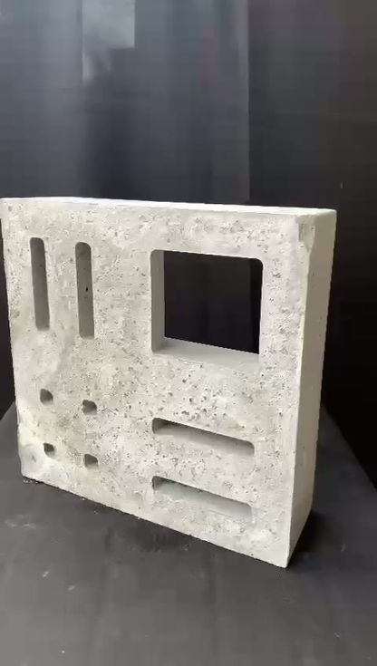 Painel de cobogó de concreto trançado aplicado em fachada contemporânea em BH, ideal para ventilação e elegância arquitetônic