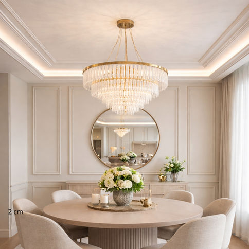 Moldura roda meio decorativa em concreto aplicada em quarto casal