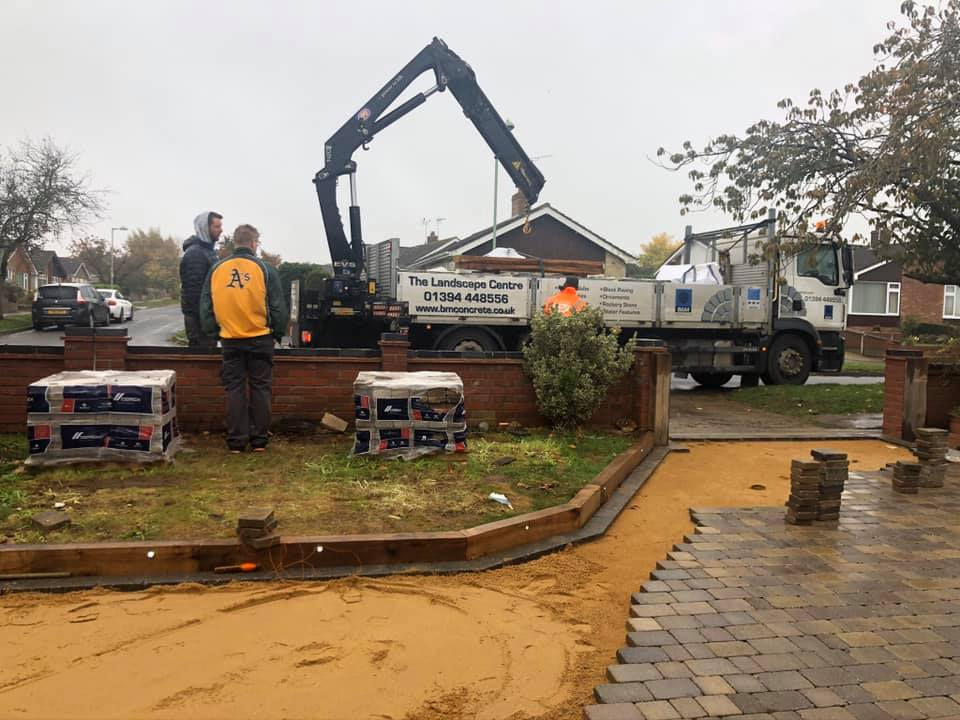 Blocks being delivered